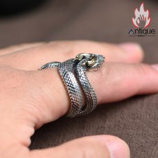 画像8: Antique Jewelry シルバーセーブルリング、ビンテージデザインのS925シルバーリング、マニッシュなデザイン、メンズ (8)