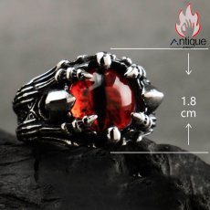 画像13: Antique Jewelry 悪魔の目 ドクロ 指輪 メンズ チタン鋼 レトロ 学生 ファッション ヒップホップ 人差し指 指輪 刻字可 アクセサリー (13)