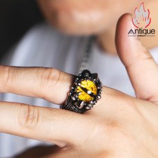 画像8: Antique Jewelry 悪魔の目 ドクロ 指輪 メンズ チタン鋼 レトロ 学生 ファッション ヒップホップ 人差し指 指輪 刻字可 アクセサリー (8)