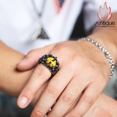 画像9: Antique Jewelry 悪魔の目 ドクロ 指輪 メンズ チタン鋼 レトロ 学生 ファッション ヒップホップ 人差し指 指輪 刻字可 アクセサリー (9)