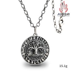 画像3: Antique Jewelry バイキング 生命の木 ネックレス メンズ S925シルバー ペンダント ヒップホップ  レトロ アクセサリー (3)