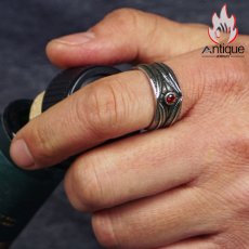 画像10: Antique Jewelry 羽翼 指輪 メンズ 個性チタン鋼 レトロ ゴシック ピンキーリング 開口指輪 刻字 アクセサリー (10)