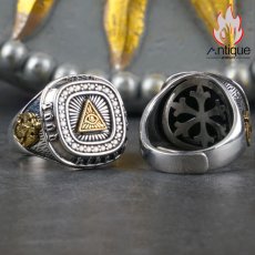 画像7: Antique Jewelry 欧米 ホルス 全視の目 S925シルバー リング ピンキーリング レトロ 人差し指 指輪 開口調節可 刻字可 アクセサリー (7)