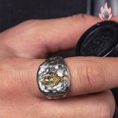 画像9: Antique Jewelry 「海王ポセイドンの氷の怒り」トライデントシルバーリング　ヴィンテージシルバーアクセサリー　男女兼用、個性的なデザイン (9)