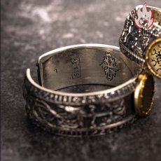 画像17: Antique Jewelry 北欧 ヴァイキングシルバーコッパールーン文字リング ヴィンテージ シングルテールリング シルバーアクセサリー 調整可能 刻印可能 (17)