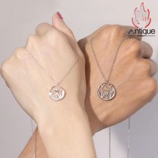 画像10: Antique Jewelry 鯨と鹿のカップルネックレス シルバー　鎖骨チェーン　個性的なデザイン バレンタインギフト (10)