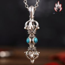 画像10: Antique Jewelry S925銀 ヴァジュラネックレス 男性用　ビンテージペンダント　学生のアクセサリー (10)