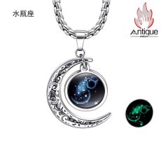 画像1: Antique Jewelry 星座ペンダントネックレス - 男女兼用、夜光機能付きの個性的な装飾品、ギフトアイテム (1)