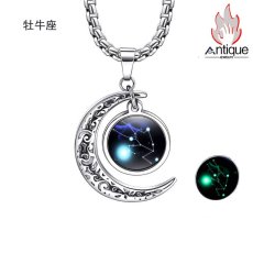 画像4: Antique Jewelry 星座ペンダントネックレス - 男女兼用、夜光機能付きの個性的な装飾品、ギフトアイテム (4)