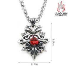 画像13: Antique Jewelry レトロ 永遠の花 ネックレス キールチェーン パンク チタン鋼 モザイク オリジナルクロス ペンダント アクセサリー (13)