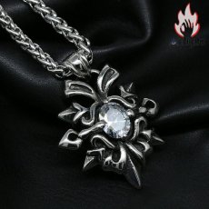 画像4: Antique Jewelry レトロ 永遠の花 ネックレス キールチェーン パンク チタン鋼 モザイク オリジナルクロス ペンダント アクセサリー (4)