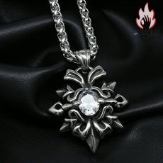 画像7: Antique Jewelry レトロ 永遠の花 ネックレス キールチェーン パンク チタン鋼 モザイク オリジナルクロス ペンダント アクセサリー (7)