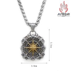 画像10: Antique Jewelry レトロ 十字星 コンパス ネックレス チタン鋼 航海 北極星 ボートアンカ パンク ペンダント アクセサリー (10)