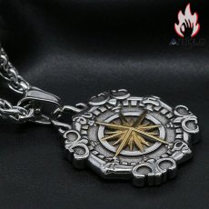 画像3: Antique Jewelry レトロ 十字星 コンパス ネックレス チタン鋼 航海 北極星 ボートアンカ パンク ペンダント アクセサリー (3)