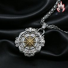 画像5: Antique Jewelry レトロ 十字星 コンパス ネックレス チタン鋼 航海 北極星 ボートアンカ パンク ペンダント アクセサリー (5)