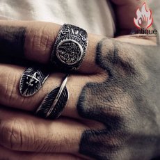 画像8: Antique Jewelry 北欧 オーディンくまの爪 リング レトロ チタン鋼 男性 パンク バイキング くまの掌指輪 アクセサリー (8)