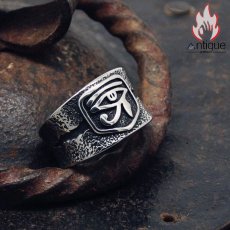 画像3: Antique Jewelry レトロ ホルスの目 指輪  チタン鋼  暗黒風 機関車 パンク メンズ 指輪 アクセサリー (3)