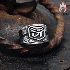 画像5: Antique Jewelry レトロ ホルスの目 指輪  チタン鋼  暗黒風 機関車 パンク メンズ 指輪 アクセサリー (5)