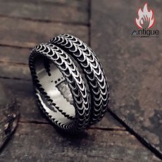 画像5: Antique Jewelry ブラック マンバ 蛇リング レトロ リング チタン鋼 パンク メンズ オリジナル ロック レトロなアクセサリー (5)