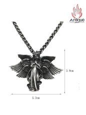 画像6: Antique Jewelry レトロな6枚の愛の神キューピッドとサラフのペンダント、個性的なチタンスチール製欧米風パンクスタイル男性用ロックペンダント (6)