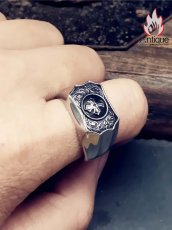 画像6: Antique Jewelry マルタ十字架リング ヴィンテージ パンク チタンスチール パーソナル 男性用 オリジナル ロック人差し指リング (6)