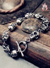 画像5: Antique Jewelry パンク風スカルヘッドブレスレット ヴィンテージ チタンスチール ヒップホップ風オリジナル 男女 ロックインダストリアル風アクセサリー (5)