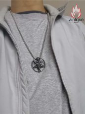 画像5: Antique Jewelry ダークスター転倒サタンヤギネックレス パーソナル パンク チタンスチール 欧米 ヴィンテージ 男性用ペンダント (5)