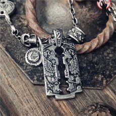 画像5: Antique Jewelry オリジナル ホルス刃ネックレス パンク チタンスチール モーガンスカルシルバーコインペンダント 男性用 (5)