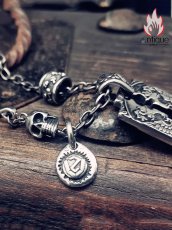 画像6: Antique Jewelry オリジナル ホルス刃ネックレス パンク チタンスチール モーガンスカルシルバーコインペンダント 男性用 (6)