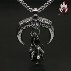 画像5: Antique Jewelry ドクロ ペンダント 個性なネックレス　悪魔の目　魔獣牙　地獄　クセサリー　パンク　チタン鋼　メンズネックレス (5)