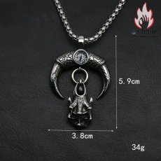 画像8: Antique Jewelry ドクロ ペンダント 個性なネックレス　悪魔の目　魔獣牙　地獄　クセサリー　パンク　チタン鋼　メンズネックレス (8)