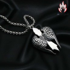 画像10: Antique Jewelry 堕天使 十字架ペンダント 悪魔の目 個性 ヒップホップ メンズネックレス チタン鋼 パンク ファッションペンダント アクセサリー (10)