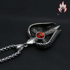 画像12: Antique Jewelry 堕天使 十字架ペンダント 悪魔の目 個性 ヒップホップ メンズネックレス チタン鋼 パンク ファッションペンダント アクセサリー (12)