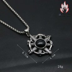 画像7: Antique Jewelry ブラックパール 船舵 ネックレスレ レトロ 個性 黒瑪瑙ペンダント チタン鋼 パンク メンズ セーターネックレスレ アクセサリー (7)