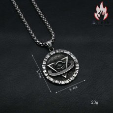 画像10: Antique Jewelry エジプトファラオ ピラミッド 全知の目 ペンダント チタン鋼 レトロ ネックレス 男性 ヒップホップ　セーターネックレス アクセサリー (10)