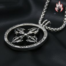 画像4: Antique Jewelry 金剛杵 ネックレスレ トロ チタン鋼 個性 男性ペンダント 法具 魔除け 厄除け パンクペンダント アクセサリー (4)