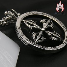 画像7: Antique Jewelry 金剛杵 ネックレスレ トロ チタン鋼 個性 男性ペンダント 法具 魔除け 厄除け パンクペンダント アクセサリー (7)