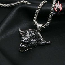 画像2: Antique Jewelry レトロネックレス メンズ カモシカヘッド ペンダント 個性的なチタン鋼 パンク おしゃれ ペンダント ヒップホップ セーターチェーン アクセサリー (2)