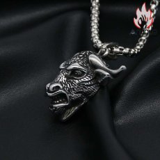 画像3: Antique Jewelry レトロネックレス メンズ カモシカヘッド ペンダント 個性的なチタン鋼 パンク おしゃれ ペンダント ヒップホップ セーターチェーン アクセサリー (3)