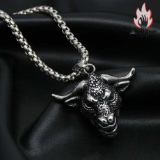 画像7: Antique Jewelry レトロネックレス メンズ カモシカヘッド ペンダント 個性的なチタン鋼 パンク おしゃれ ペンダント ヒップホップ セーターチェーン アクセサリー (7)