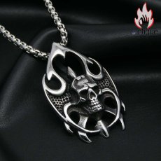 画像2: Antique Jewelry ネックレス レトロ 欧米 パンク 炎の魔 ドクロ ヒップホップ ペンダント メンズ アクセサリー (2)