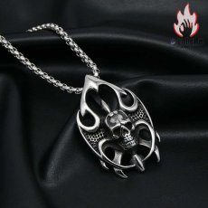 画像3: Antique Jewelry ネックレス レトロ 欧米 パンク 炎の魔 ドクロ ヒップホップ ペンダント メンズ アクセサリー (3)