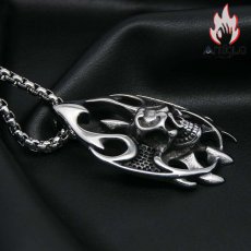 画像4: Antique Jewelry ネックレス レトロ 欧米 パンク 炎の魔 ドクロ ヒップホップ ペンダント メンズ アクセサリー (4)