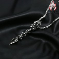 画像2: Antique Jewelry 三面羅漢 魔除け 金剛杵 ネックレス 男性ペンダント レトロ ペンダント アクセサリー (2)