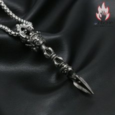 画像3: Antique Jewelry 三面羅漢 魔除け 金剛杵 ネックレス 男性ペンダント レトロ ペンダント アクセサリー (3)