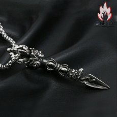 画像4: Antique Jewelry 三面羅漢 魔除け 金剛杵 ネックレス 男性ペンダント レトロ ペンダント アクセサリー (4)