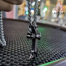 画像7: Antique Jewelry レトロ ゴシック風 重ね十字架 ネックレス メンズ ラッシュ 欧米風 男女兼用 チタン鋼 オリジナル ペンダント アクセサリー (7)