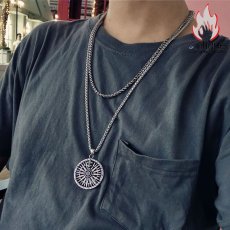 画像6: Antique Jewelry レトロ ネックレス クロスター コンパス チタン鋼 男性 ヒップホップペンダント セーターネックレス アクセサリー (6)