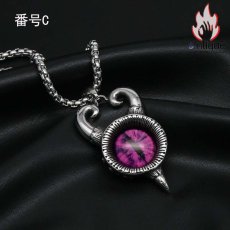 画像11: Antique Jewelry 悪魔の目 ネックレス 男性 ファッション チタン鋼 レトロ ヒップホップ ペンダント オリジナル アクセサリー (11)