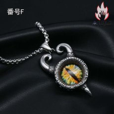 画像14: Antique Jewelry 悪魔の目 ネックレス 男性 ファッション チタン鋼 レトロ ヒップホップ ペンダント オリジナル アクセサリー (14)